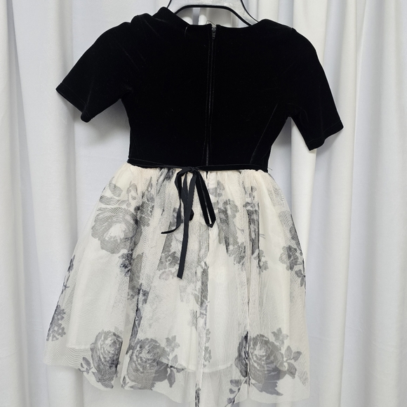 ZUNIE 3D Rose Velvet lil Girls Dress - Picture 3 of 3
